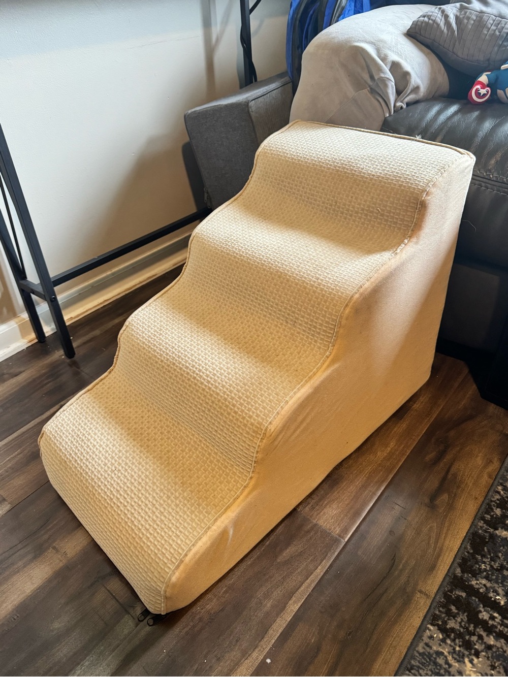 Cream Pet Stair Ramp - Soft Textured washable Fabric